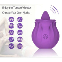 Load image into Gallery viewer, Rose Vibrator With Tongue